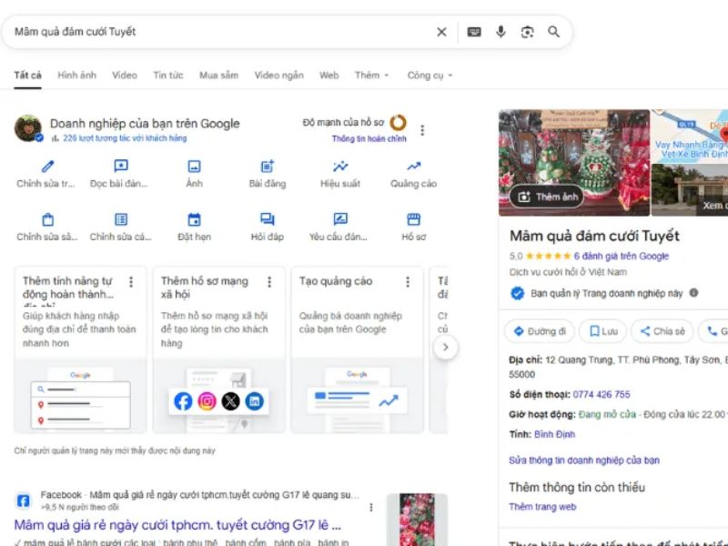 Dự án BlvckMap triển khai dịch vụ Google Map cho cửa hàng mâm quả đám cưới