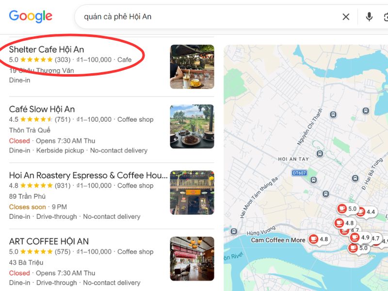 Dự án BlvckMap triển khai dịch vụ Google Map tại quán cà phê ở Hội An